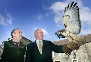 John Carmichael gives MP Jim Shannon a lesson in high flying