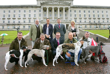 Sponsors and Lurcher and Whippet Owners at the Launch at Stormont